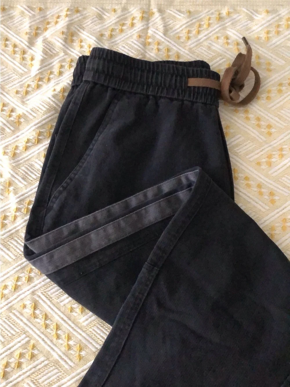 Black Jogger Pants with Side Stripe